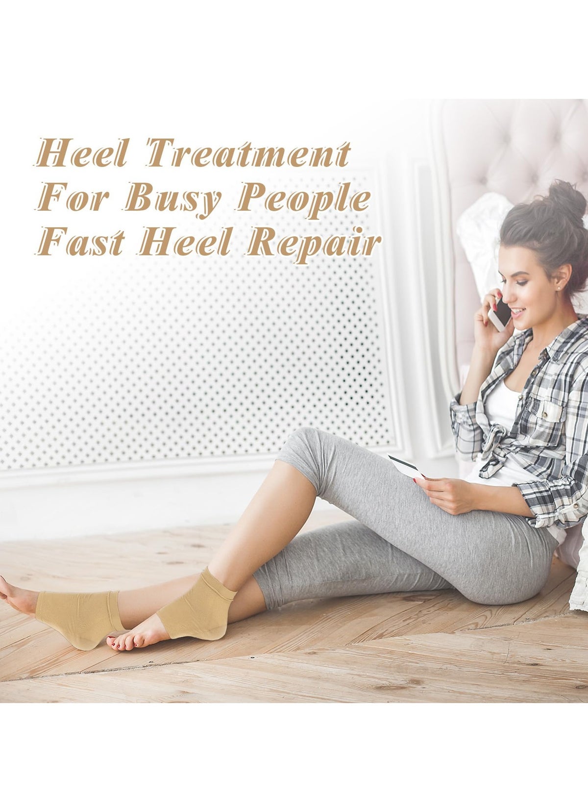 4 pairs moisturizing heel socks for dry cracked heels, cracked heel treatment re
