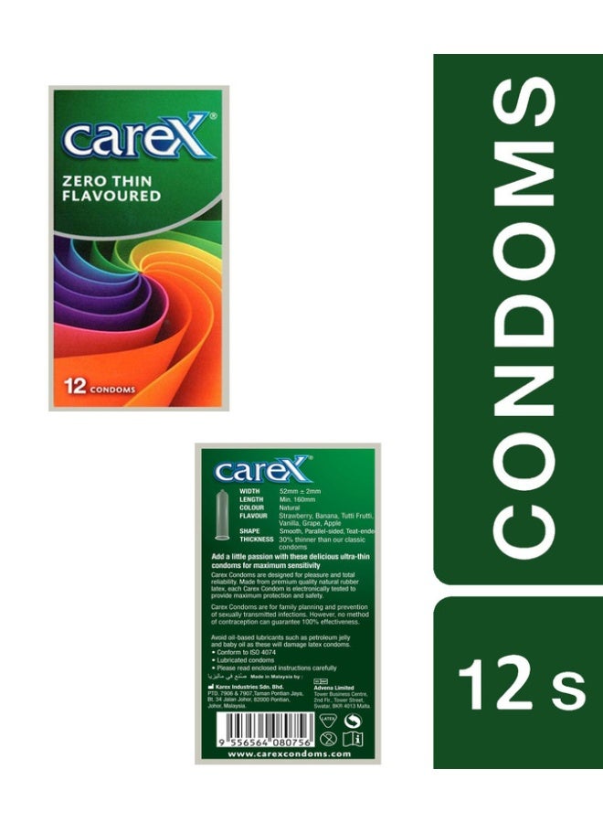 Zero Thin Flavoured Condoms | 30% Thinner With Flavour | 12 Count - Image 3