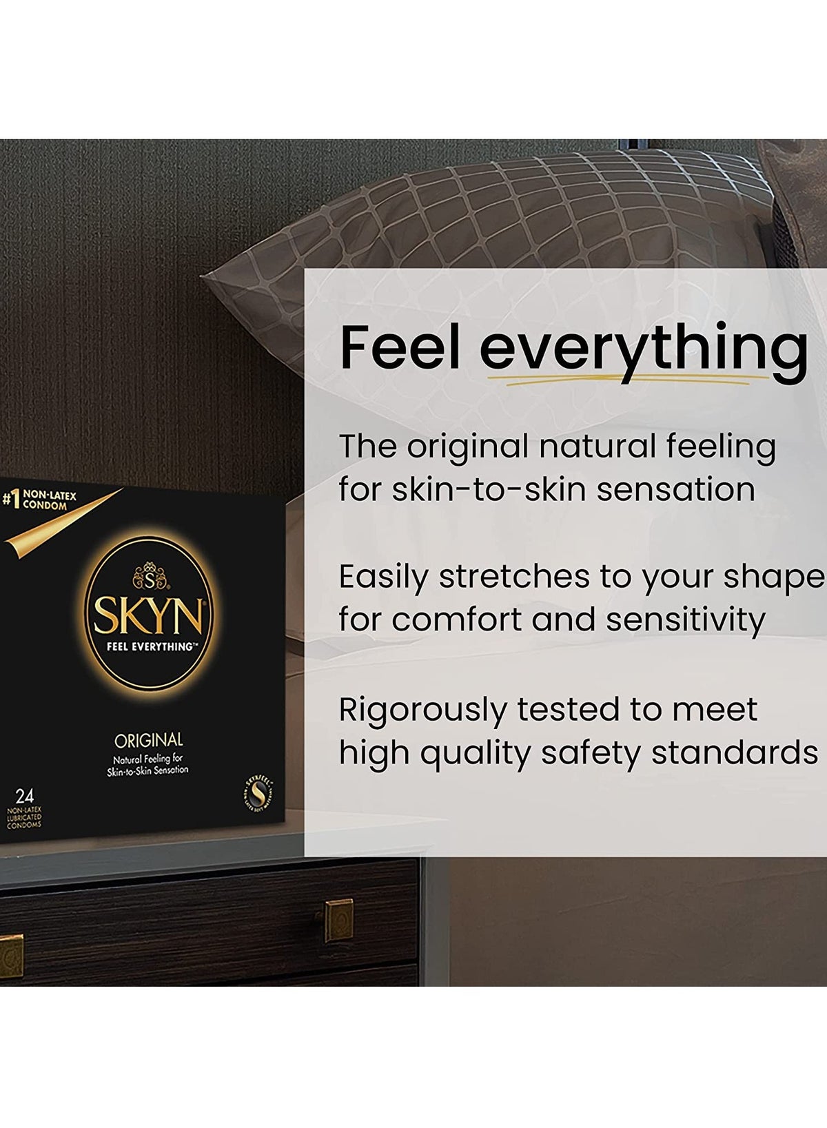 24-Piece Original Natural Feeling Lubricated Non-Latex Condoms For Skin-to-Skin Sensation - Image 3