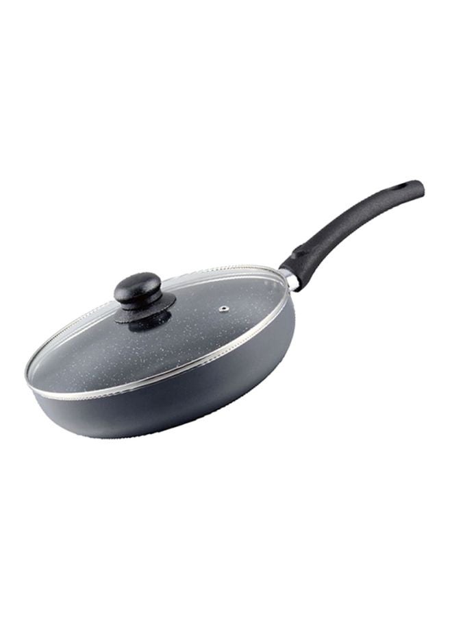 Aluminium Frypan With Glass Lid Black 28cm - Image 2