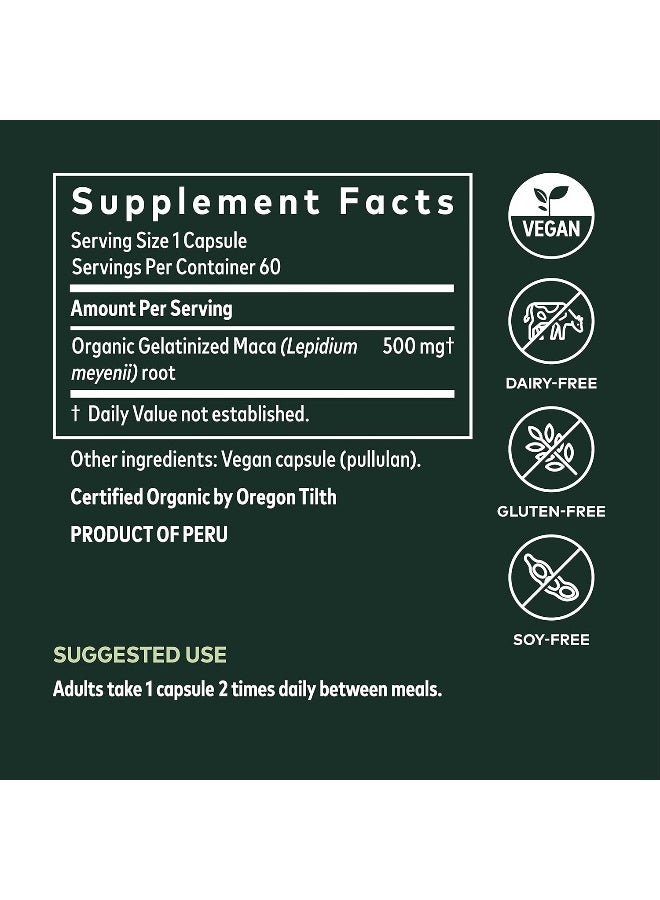 Maca Root Caffeine-Free Natural Energy Supplement Supports And Maintains Healthy Energy 60 Vegan Capsules 30-Day Supply - Image 3