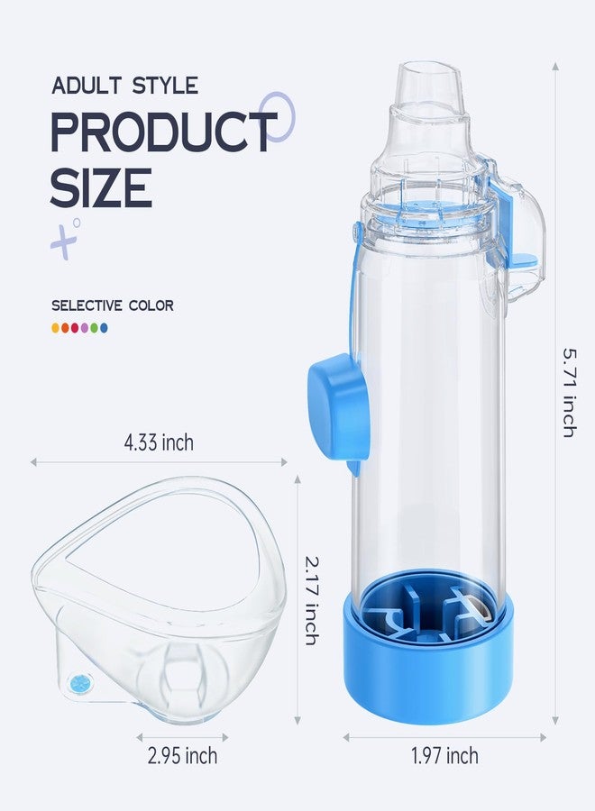 Handheld Inhaler Spacer for Infants, Children, and Adults - Anti-Static - Portable Design for Home, School, and Travel - Soft Silicone Mask - Nessi OTC Spacer - Easy to Clean (Blue Adult - Image 5