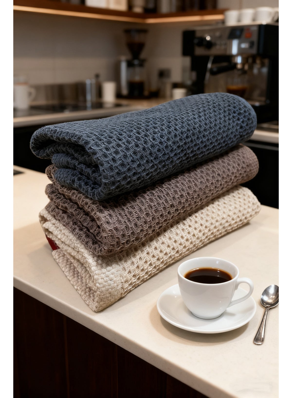 3-Pack Waffle Weave Cleaning Cloths with Hanging Loops, Ultra-Soft & Highly Abso