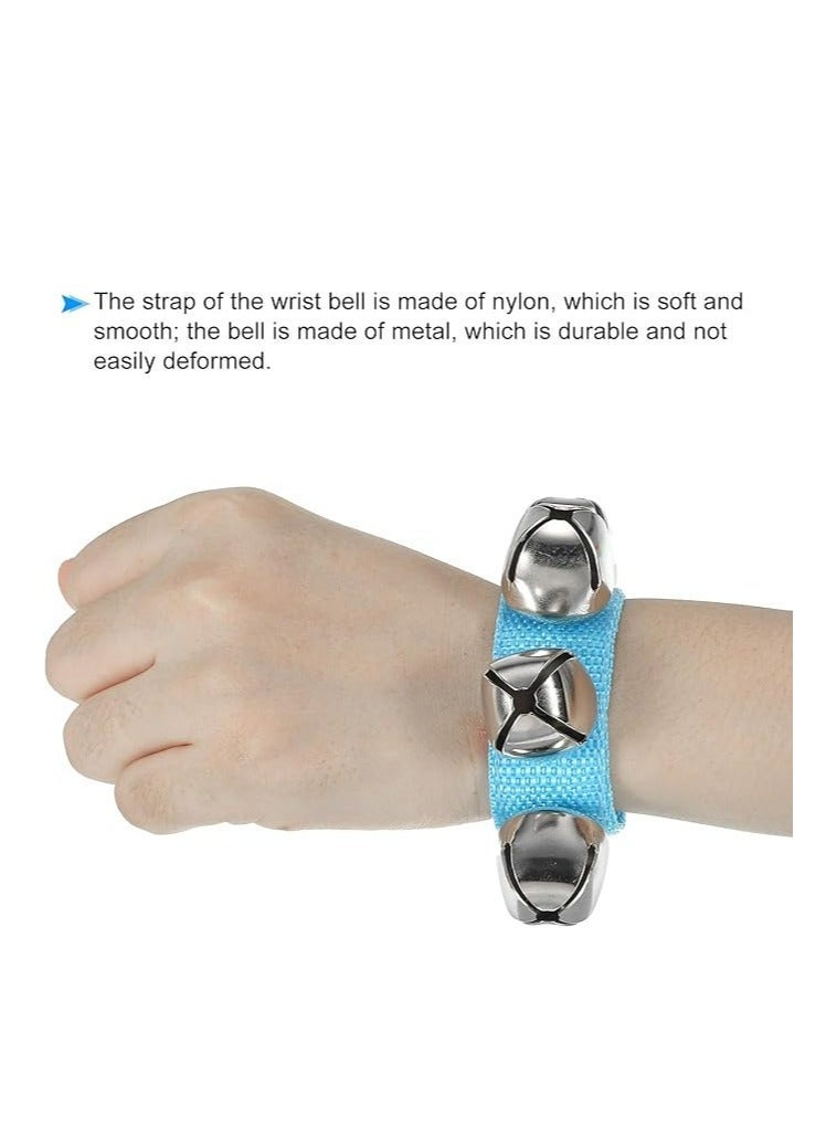 Adjustable Nylon Wrist Jingle Bells for Children - Blue - Image 4