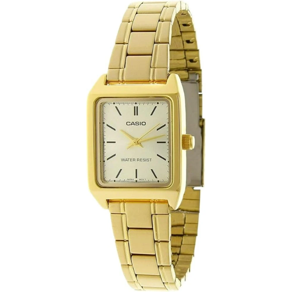 Casio Women Analog Quartz Watch 33 mm Gold Stainless Steel Rectangle Dial 50 m Water Resistant LTP-V007G-9BUDF - Image 3