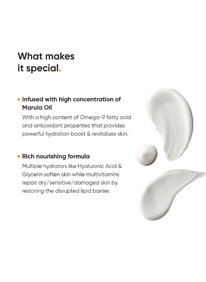Moisturizing Face Cream for Dry Skin to Normal Skin| Hyaluronic Acid and Marula