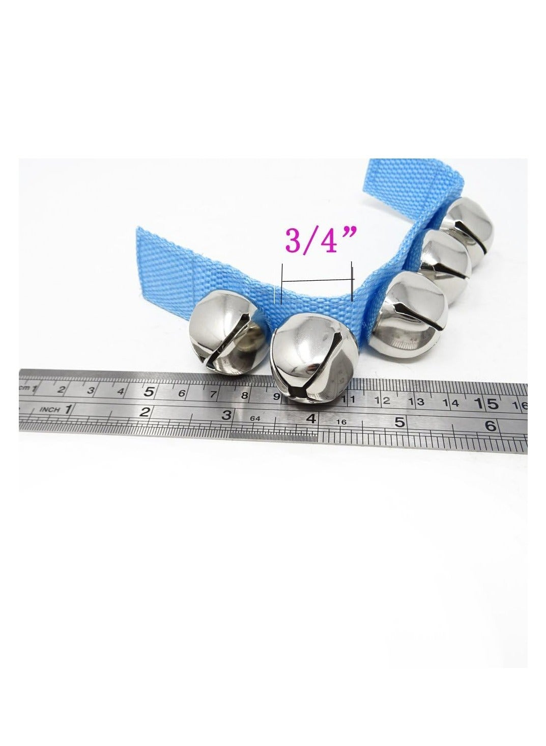 Adjustable Nylon Wrist Jingle Bells for Children - Blue - Image 2