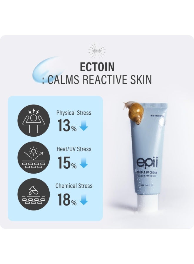 Double Up Cream | face moisturizer | ectoin | panthenol | squalane 15% | B5 | dry skin | sensitive skin | soothing | calming | korean skincare | 50ml - Image 3