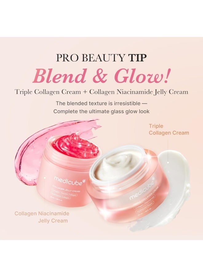 Medicube Triple Collagen Cream - Hydrating & Firming Moisturizer with Hyaluronic Acid, Premium Elastin, Shea Butter - Wrinkle Care & Boosts Elasticity |50ml - Image 6