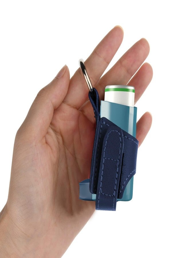 Beautyflier Asthma Inhaler Holder Keychain, Travel Handy Mini Holster with Carabiner Clip, Lightweight Inhaler Carrier for Asthma Inhaler Spacer for Adults and Children, Holder Only (Orange + Blue - Image 5