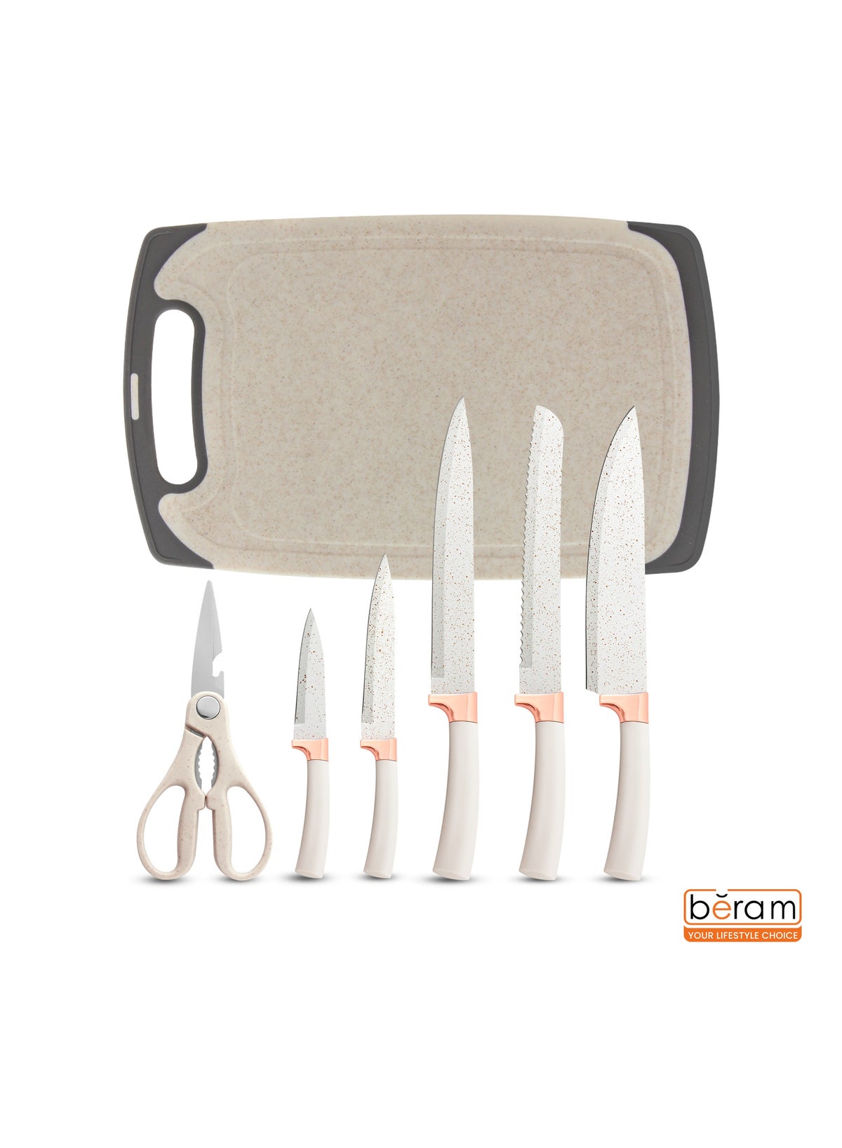 Beram 19 Pieces Knife Set for Kitchen, Cooking Utensils Set, Includes Tongs, Spoon, Spatula & Turner Made of Heat Resistant Food Grade Silicone and Wooden Handles, Non Stick Kitchen Knife Sets and Tools - Image 4