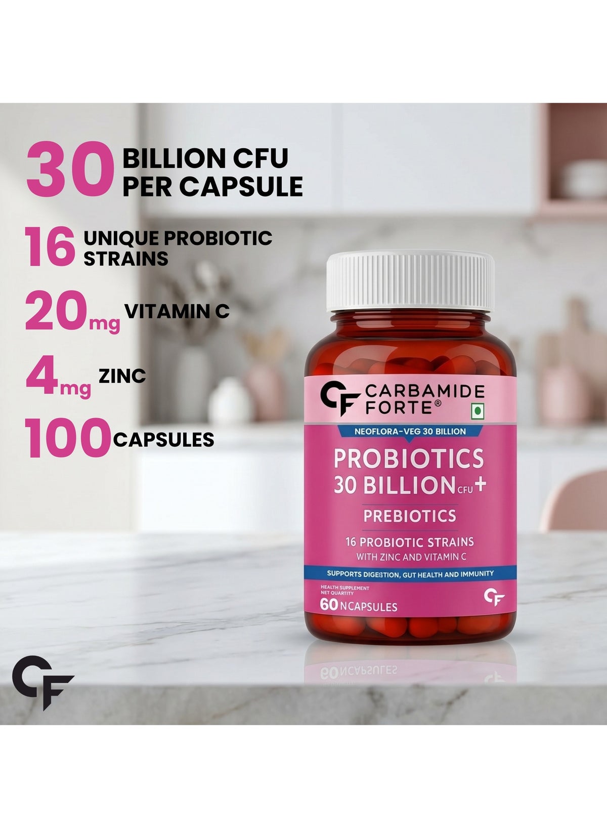 Probiotics Supplement 30 Billion For Women And Men 60 Veg Capsules - Image 5