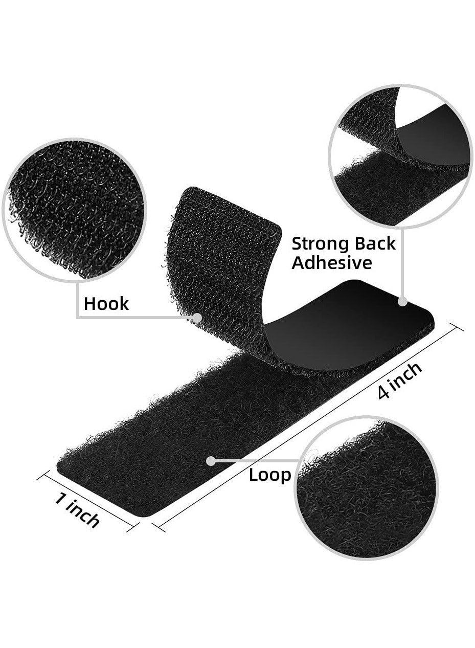 15 PCS Strips with Adhesive, Strong Double Sided Tape with Hook and Loop (Black) - Image 3
