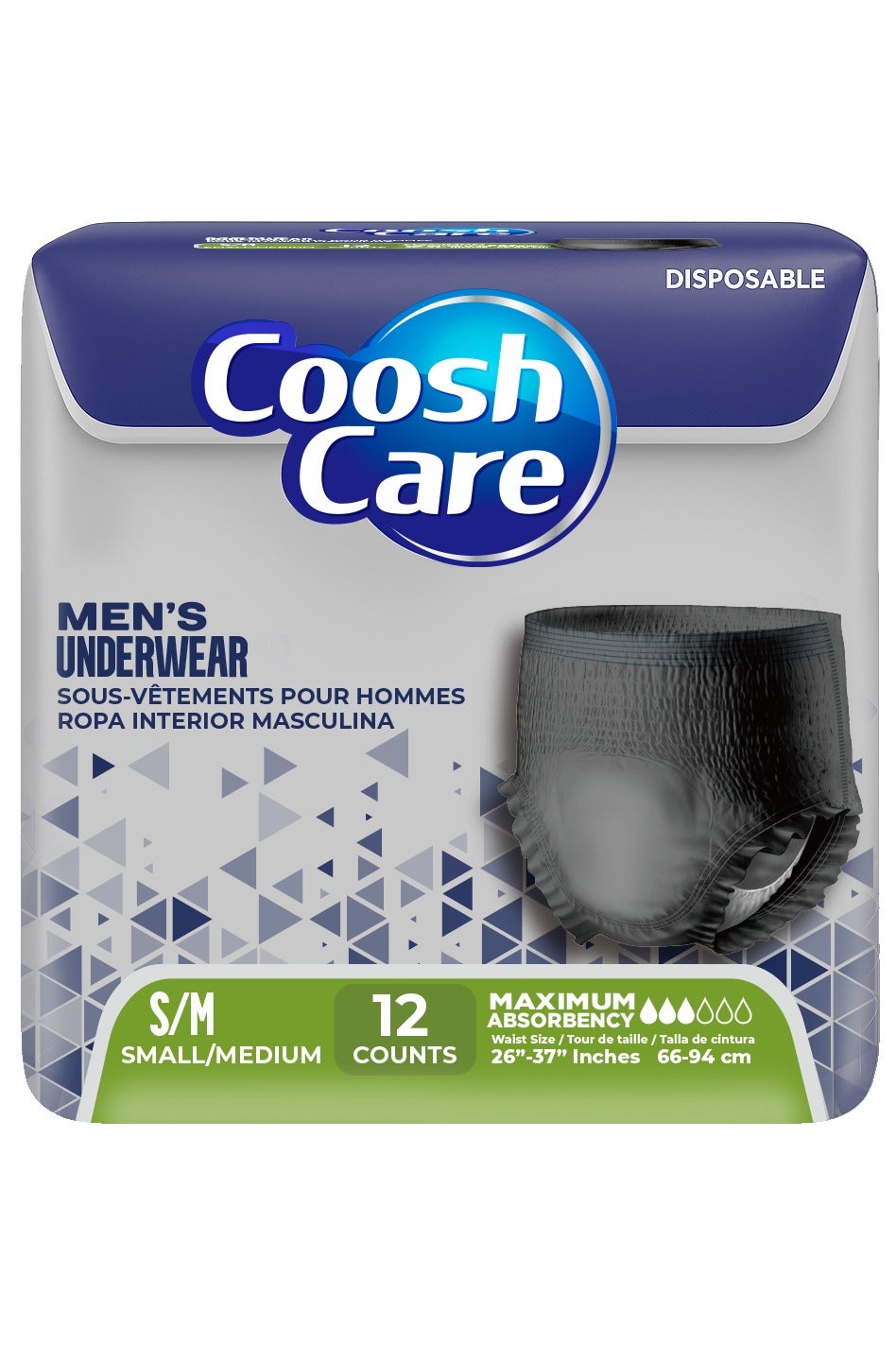 Disposable Underwear, Maximum Absorbency Adult Pull-Up Briefs (12 Count), Super Soft Cover, Leakproof Protection, Comfortable & Secure Fit for Incontinence Care (MEN - S/M)