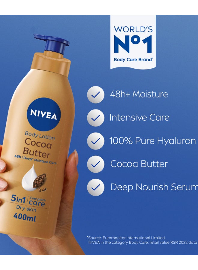 Body Lotion Cocoa Nourish 48+ Moisture 400ml - Image 2