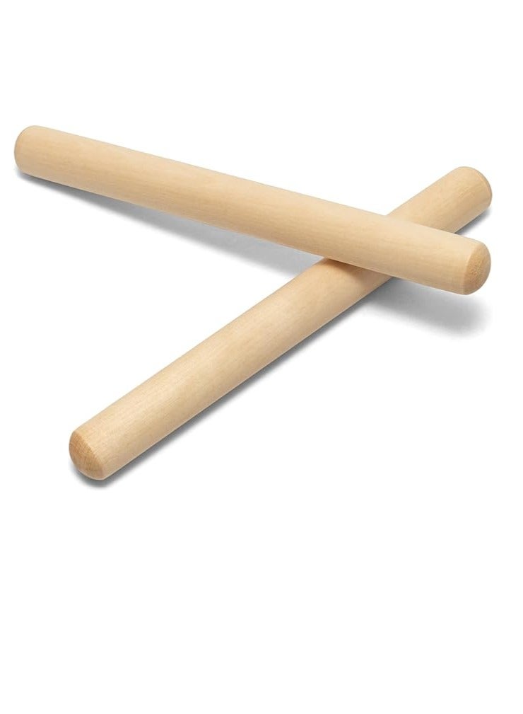 MUSIC CLA7-NT Natural Wooden Claves - 20cm Length Pair of Claves - Image 2