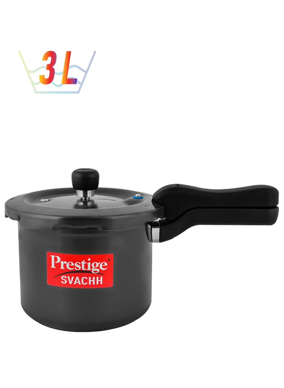 Popular Svachh Hard Anodised body Pressure Cooker Black 3Liters