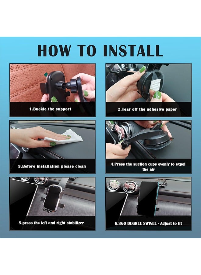 Dashboard Phone Holder,Powerful Vacuum Suction+Flexible Arm 360 Adjustable Car Phone Holder Mount Clip,Most Stable Phone Holder for Car Compatible with iPhone 14 Plus/Pro Max XR XPlus - Image 6