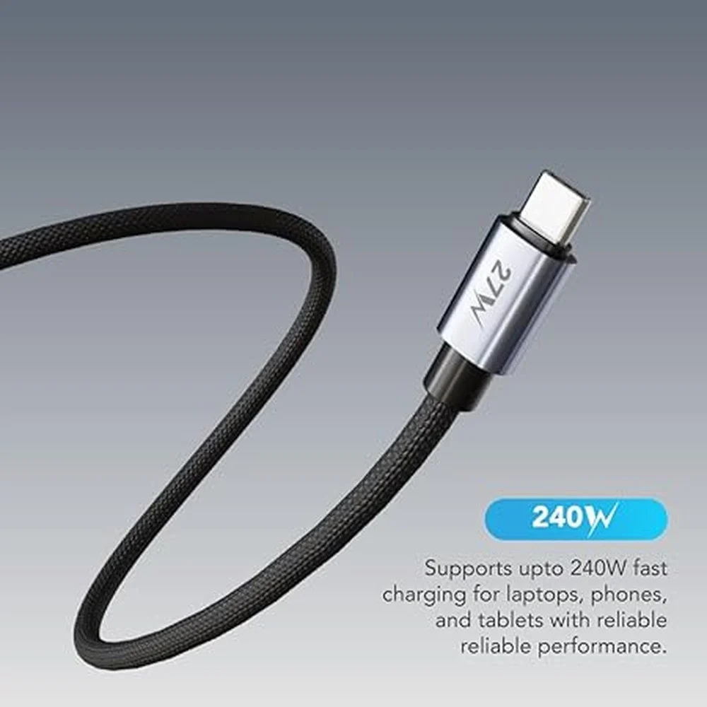 Blupebble PowerFlow 27W USB-C to Lightning Braided Cable 1.2 Metre - BP-PFUSBCL1.2BR27W-BK - Image 3