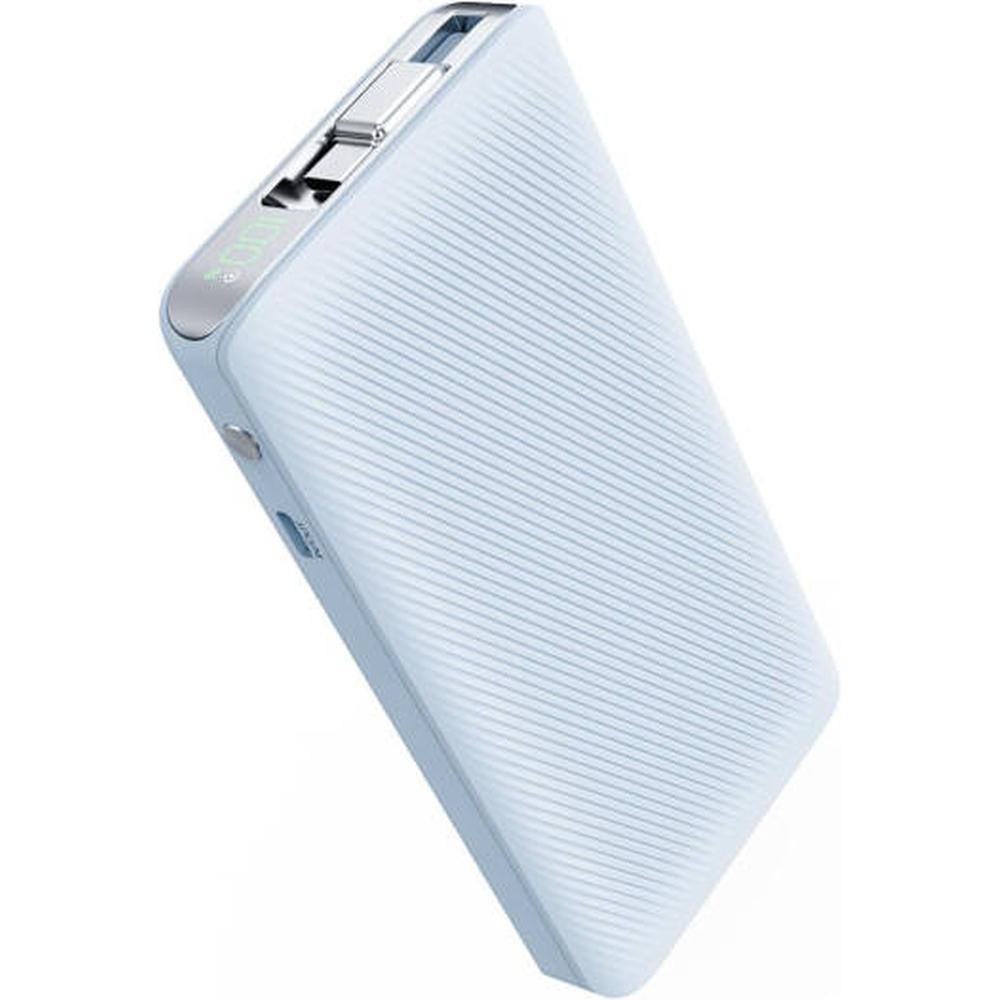 Grabit 10000mAh PD Fast Charging Power Bank USB-C and USB-A with Digital Display Built-In USB-C Cable Blue - GPOWER-100E - Image 4