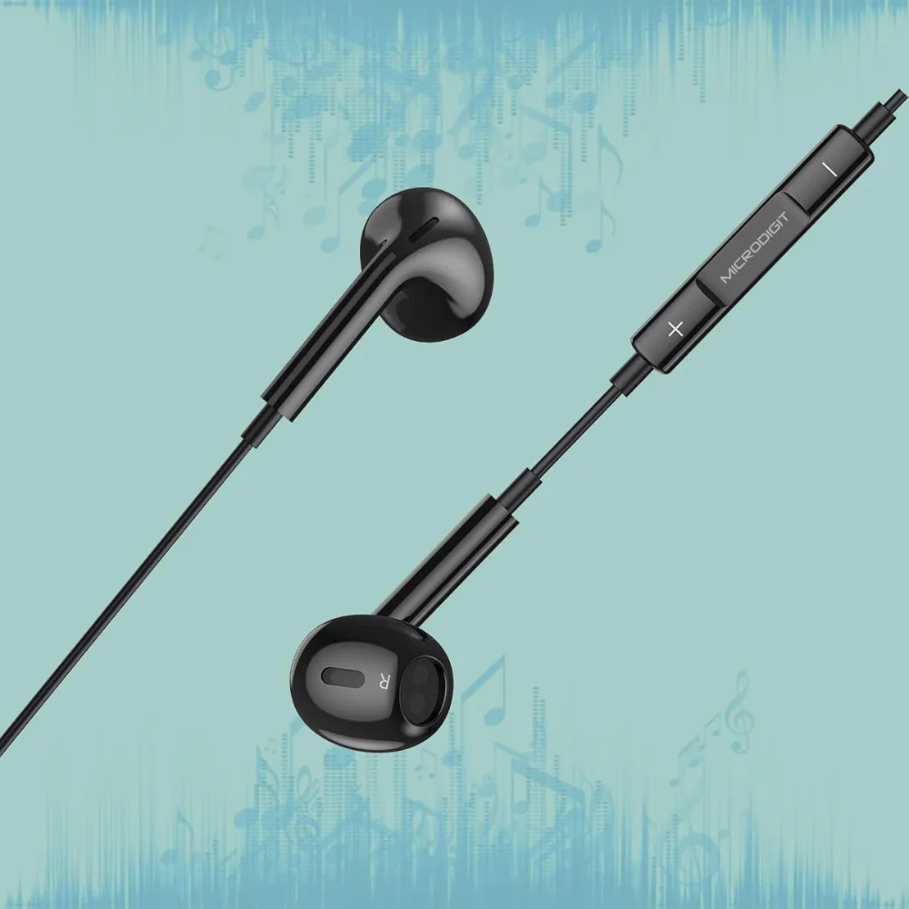 Microdigit Stereo Wired Earphone with Lightning 8-Pin Connector for iPhone - DE453i - Image 2