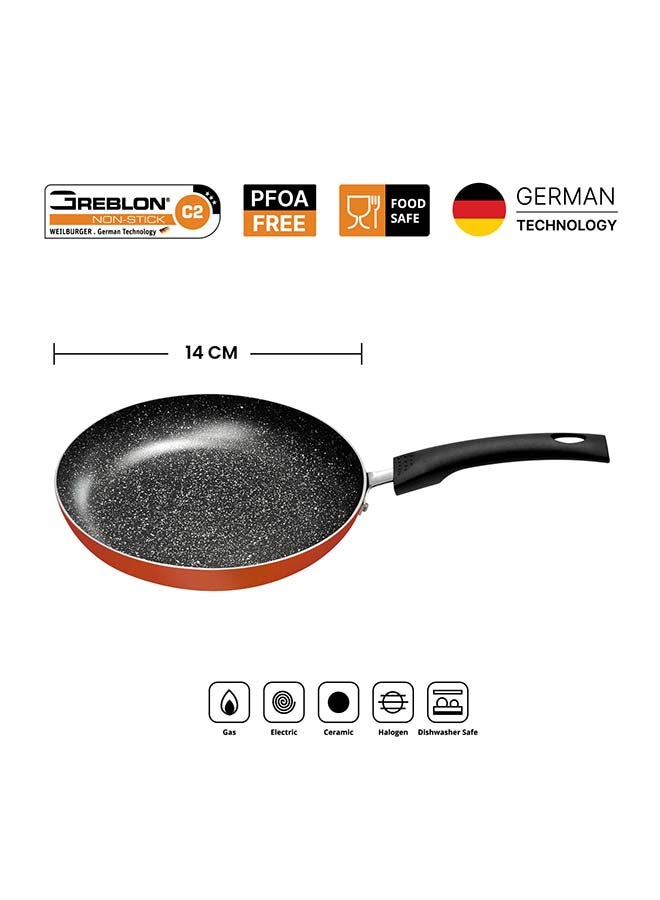 Rk Non Stick Frypan,Granite Coating Pan,Suitable For Pancake, Omellete,Pfoa Free,Red,14Cm,RKF014 - Image 2