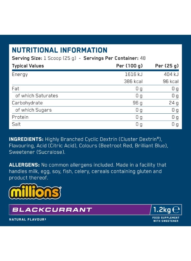 Applied Nutrition Carb-X Blackcurrant 1.2kg (48 Servings) – Highly Branched Cyclic Dextrin Intra & Post Workout Carbohydrate Powder - Image 4