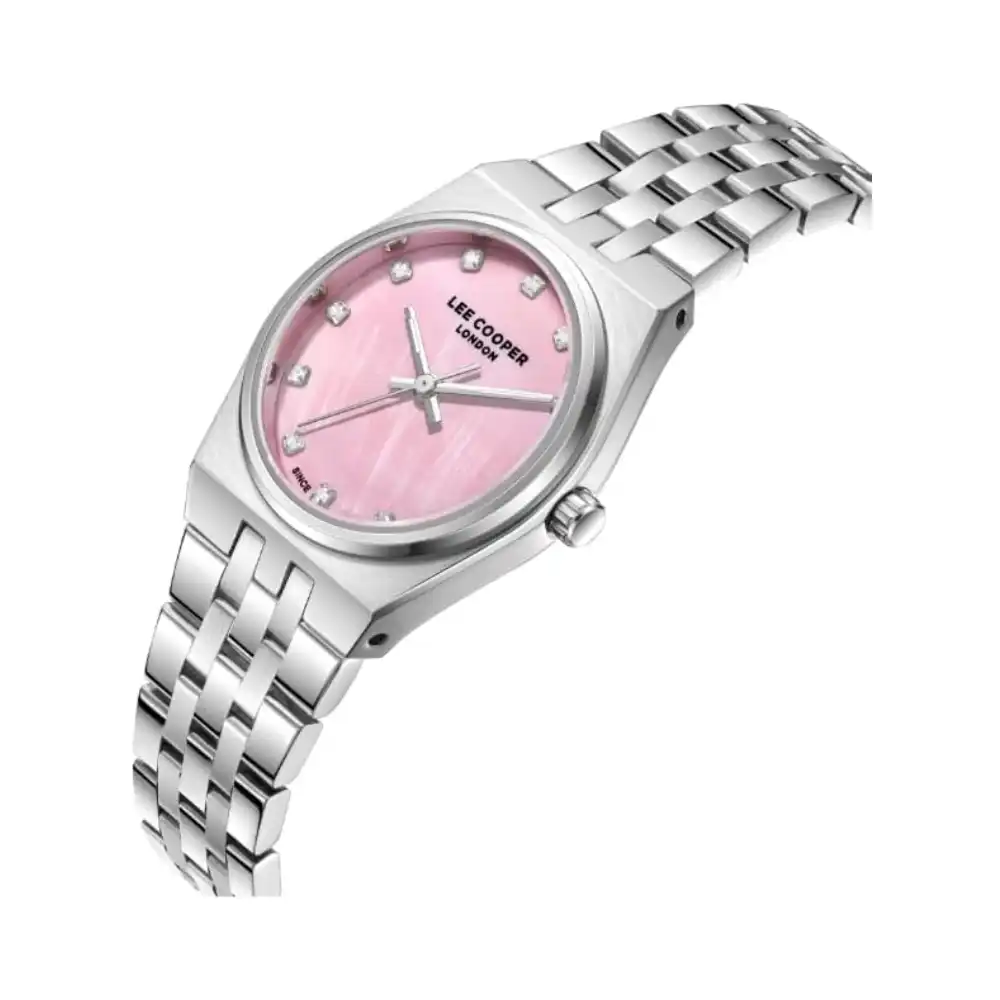 Lee Cooper Analog Watch LC08204 380 Women Standard Size Stainless Steel Pink Dial Water Resistant Care - Image 2