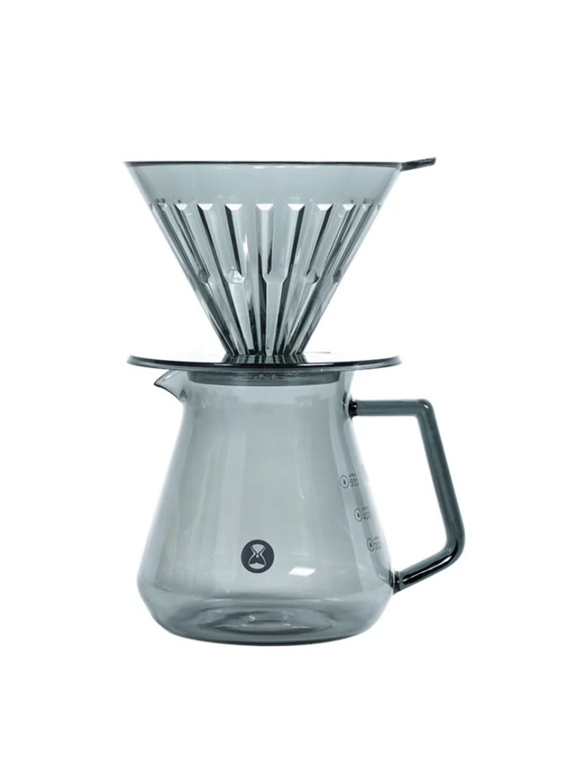 Crystal Eye V60 Brewer Set 02, Transparent Black