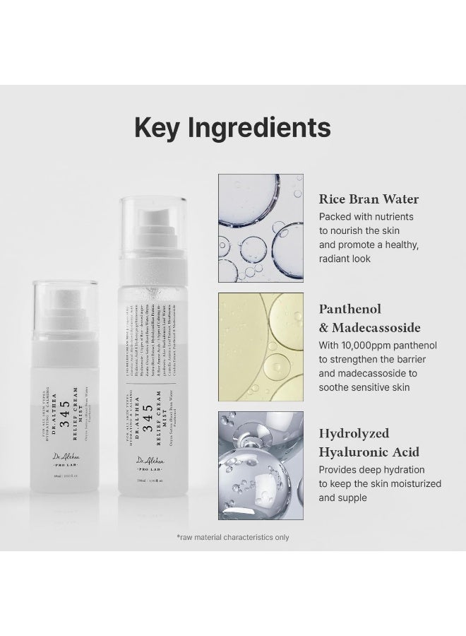 345 Relief Cream Mist | Hydrating Facial Mist with Rice Extract | Soothing Care