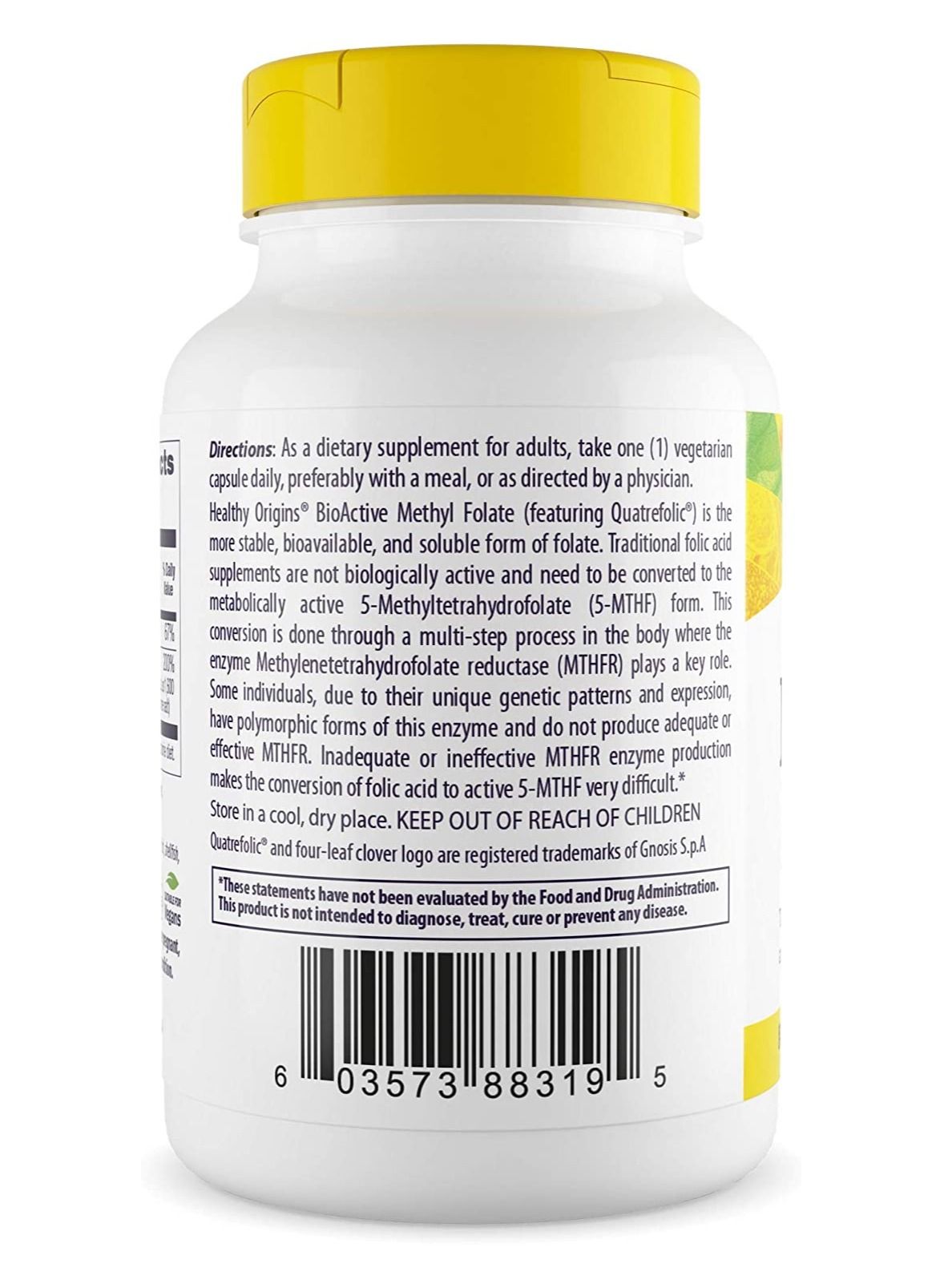 Methyl Folate Bioactive - The more stable, bioavailable, and soluble form of folate(Quatrefolic) - 800mcg - 120 Veggie Caps - Dietary Supplements - Image 3
