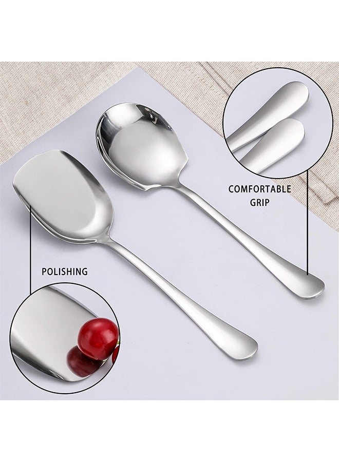 Three stainless steel spoons, buffet spoons, long-handled large spoons, kitchen utensils, and (silver) large spoons for restaurants and banquets - Image 3