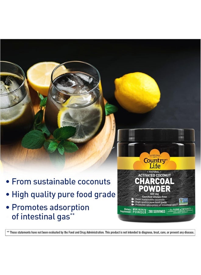 Activated Coconut Charcoal 500 mg Powder 280 Servings, 5 oz (141.7 g) - Image 5