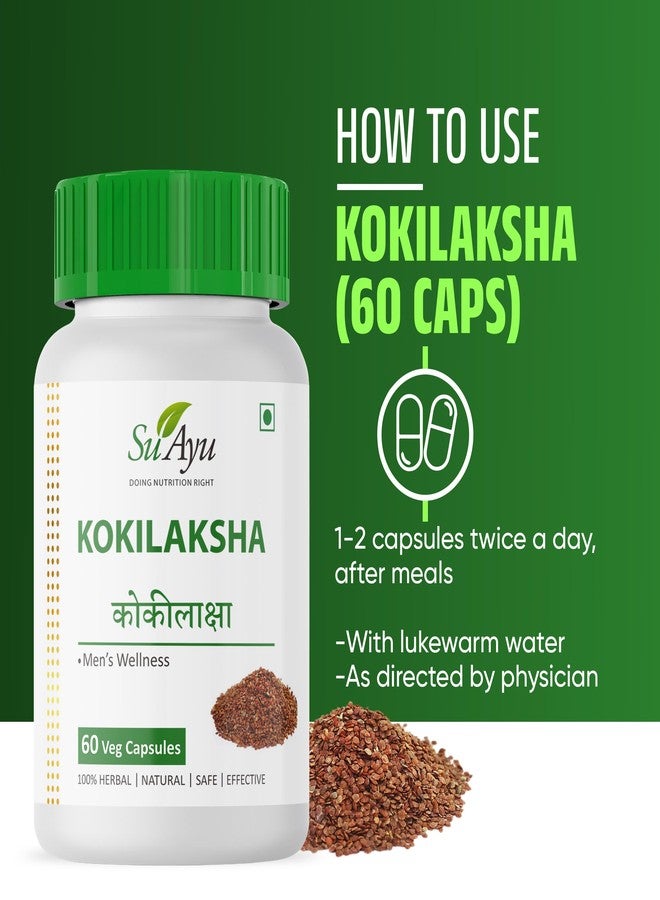 SuAyu Kokilaksha 60 Capsules (Pack Of 1) | Ayurvedic Men’s Wellness Supplement | Natural Support for Stamina, Energy, Reproductive Health & Vitality | 100% Herbal & Safe - Image 4