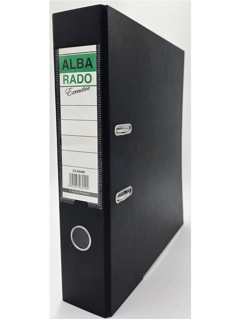 Alba Rado Box File, Foolscap (F/C) Size, 8 cm (3") Broad Spine, Durable Hard Board with Clip & Spring Mechanism, Metal Edge Protection, for Office, School & Home Document Storage, Pack of 5, Made in Malaysia - Image 3