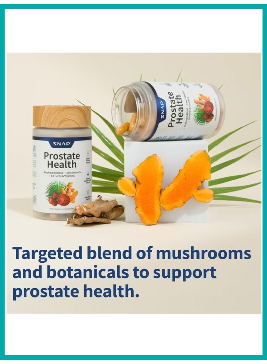 Prostate Health Support Supplement for Men – With Mushroom Blend, Saw Palmetto, 