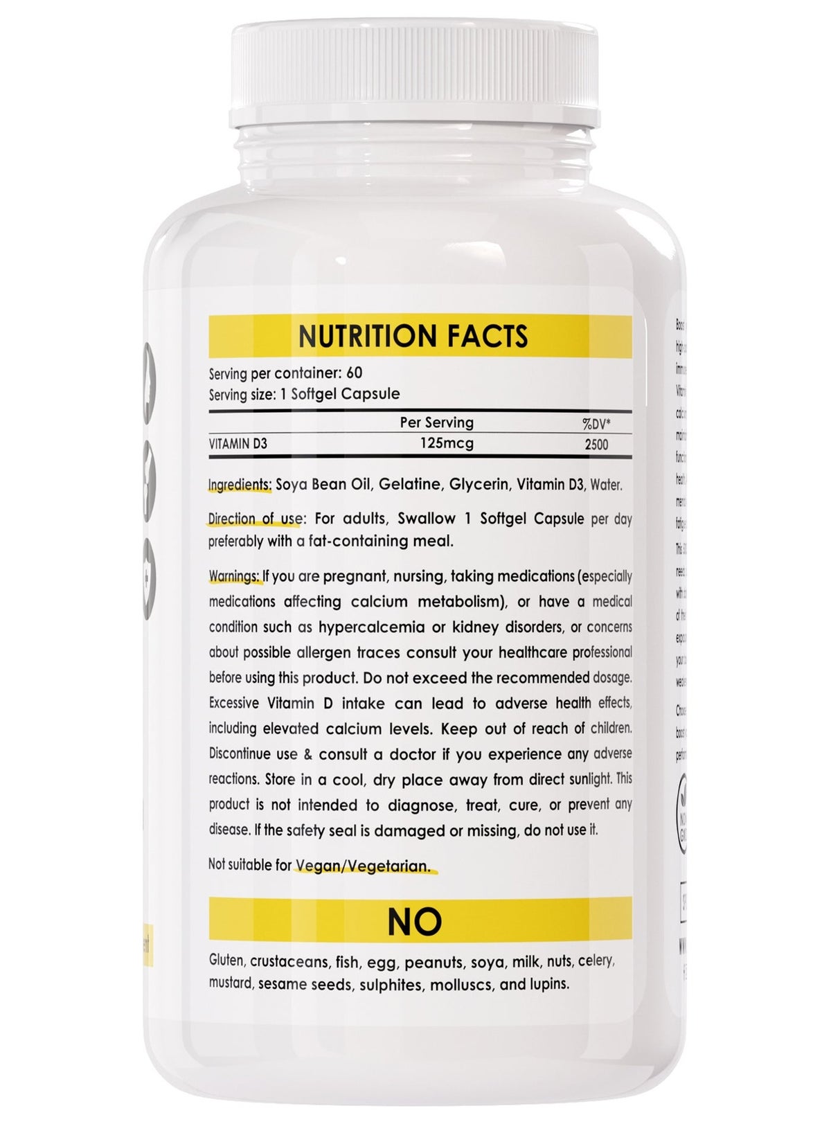 Sporter Vitamin D3 – 5000 IU | 60 Softgel Capsules | High Potency | Supports Bone, Muscle & Immune Health | Promotes Mood & Energy | Non-GMO | Gluten-Free | Dietary Supplement - Image 2