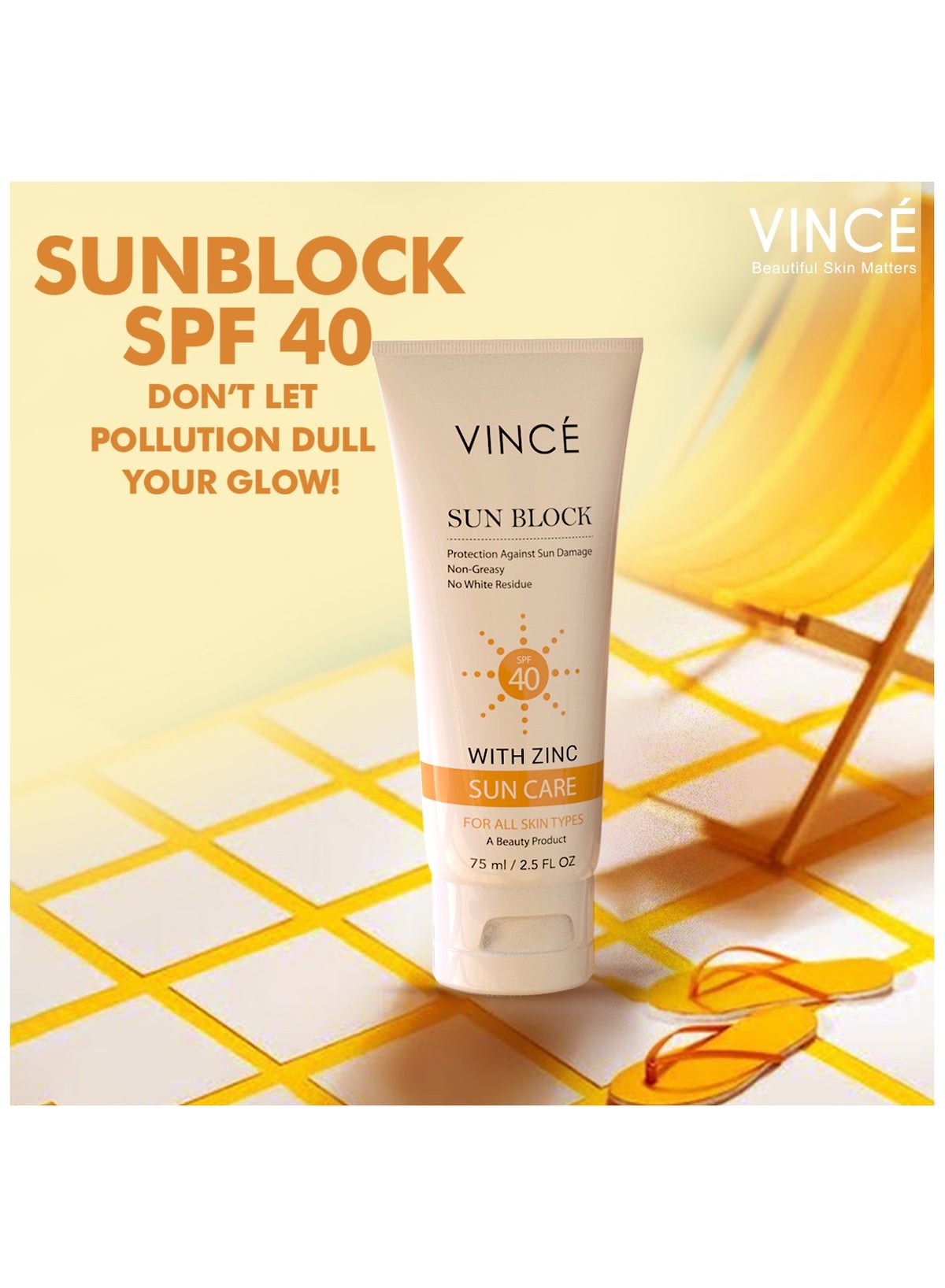 Sunblock SPF 40 – Broad-Spectrum Protection against Sun’s Harmful UVA/UVB Rays, Pollution & Infrared – Hydrates, Soothes & Prevents Premature Aging – Lightweight, No White Cast, 75ml - Image 5