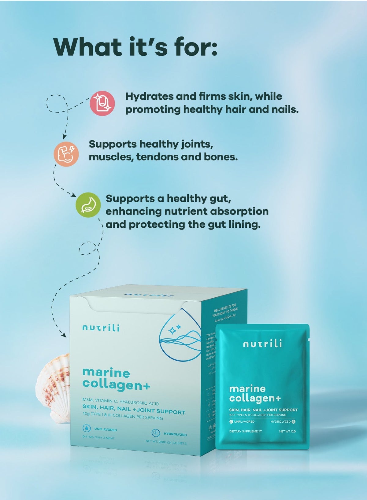 Marine Collagen+ 10g Servings MSM, Hyaluronic Acid and Vitamin C - Image 3
