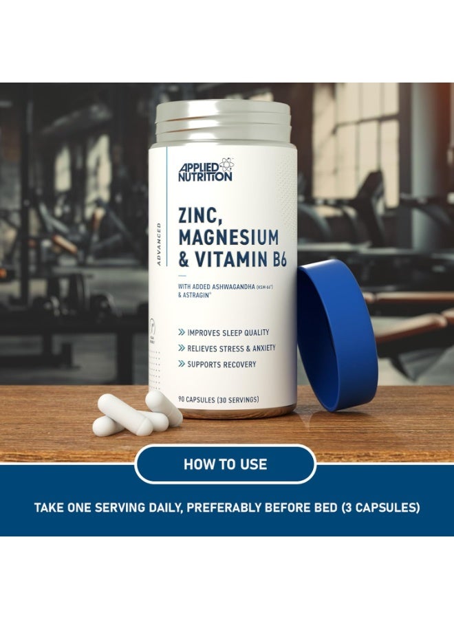 ZMA 90 Caps | Zinc + Magnesium + B6 | Sleep Support, Muscle Recovery & Testosterone Boost | Vegan Friendly - Image 3
