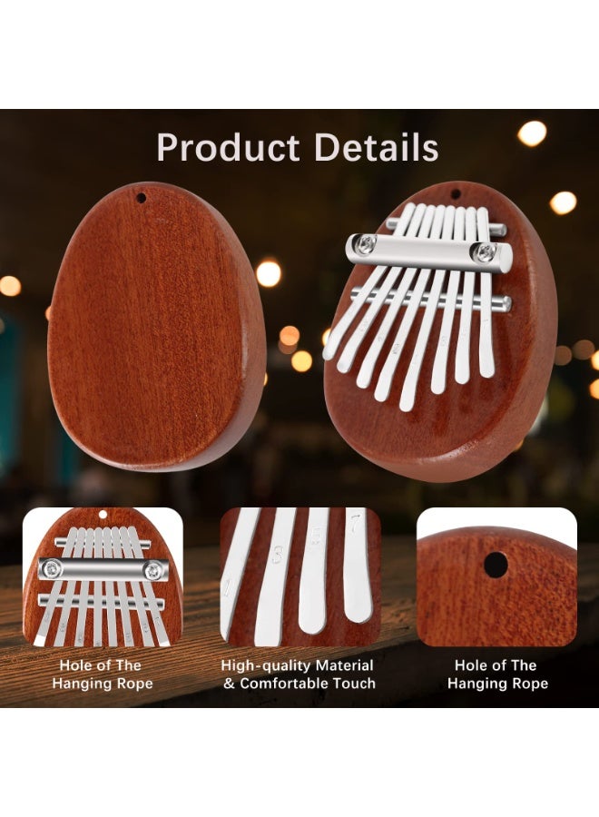 Mini Thumb Piano 8 Keys Wooden Finger Piano With Lanyard, Musical Instrument, Gift For Valentine's Day, Perfect For Adult Beginners & Music Lovers - Image 3