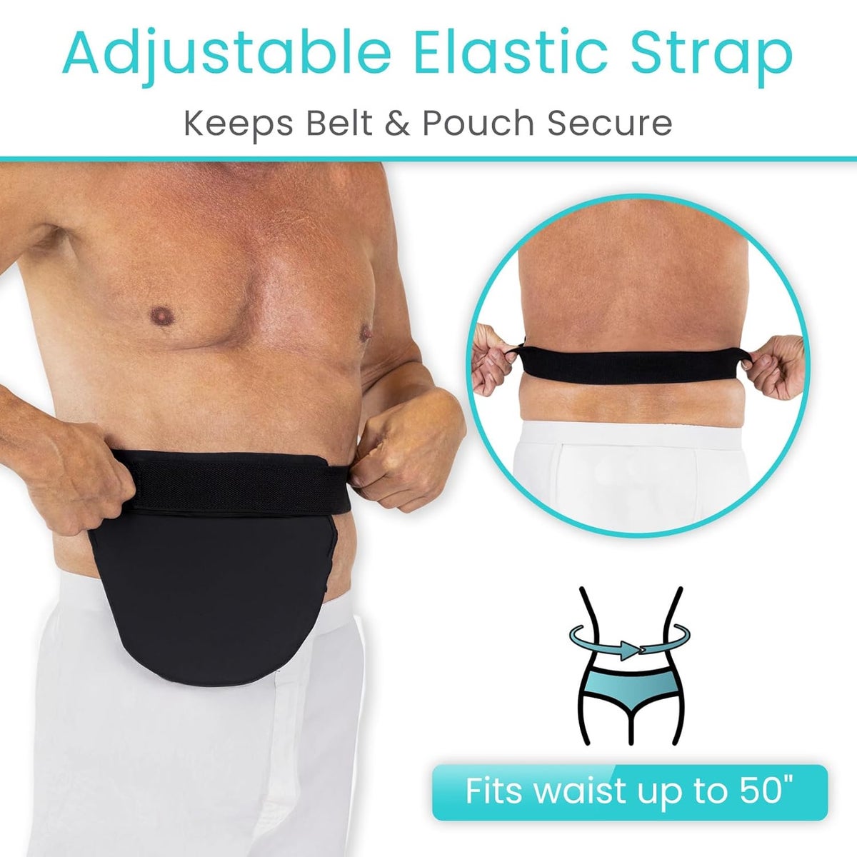 Vive Ostomy Belt for Men Women Adjustable Belt for Colostomy Ileostomy Urostomy Ostomy Supplies Waterproof Odorless Abdominal Bag Cover Stoma Guard Black - Image 3