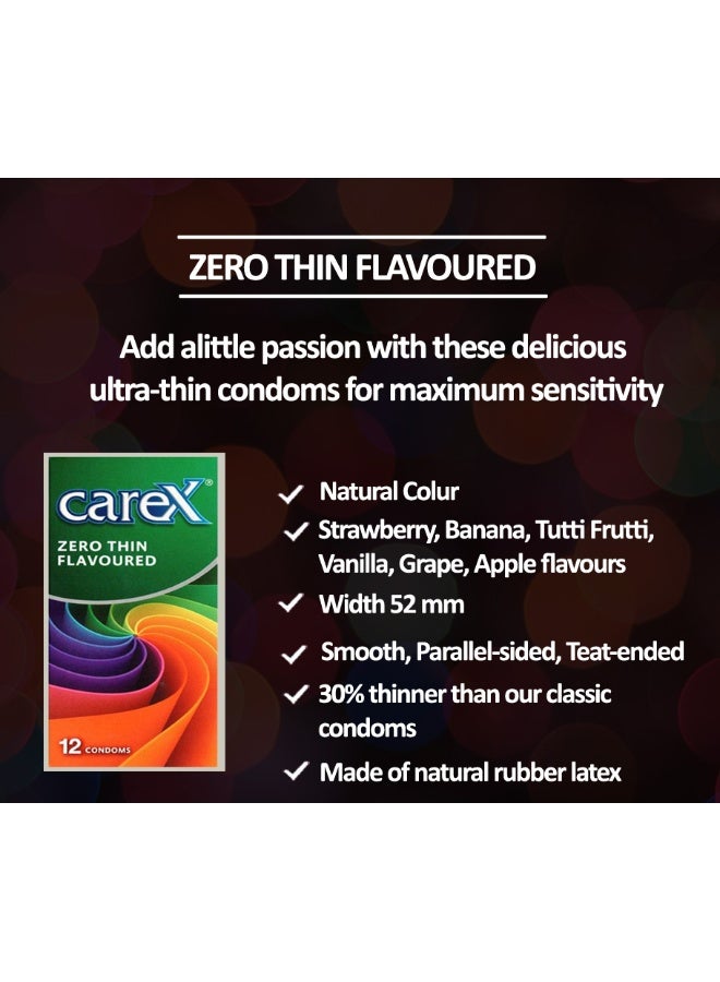 Zero Thin Flavoured Condoms | 30% Thinner With Flavour | 12 Count - Image 5