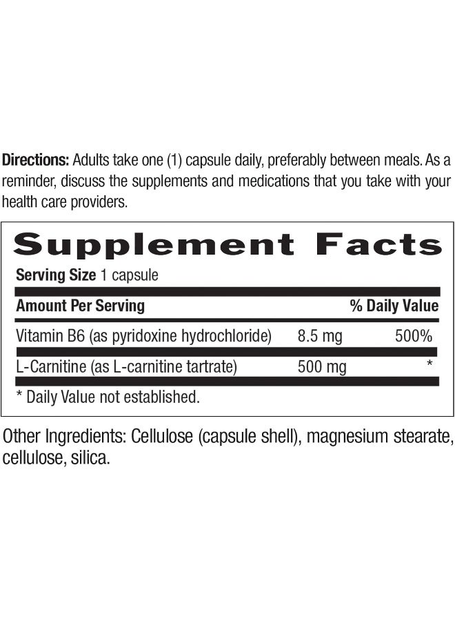 L-Carnitine 500 mg Vegan Capsules 60's - Image 2