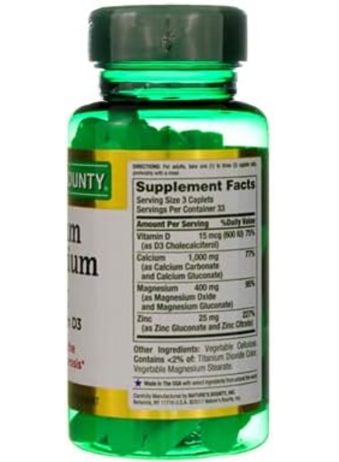 Calcium Magnesium Zinc + D3 - 100 Caplets, Packaging May Vary - Image 6