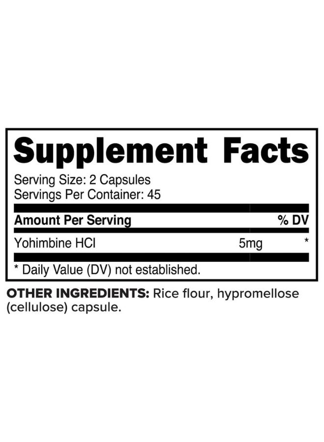 Yohimbine HCl, 5 mg, 90 Capsules (2.5 mg per Capsule) - Image 3