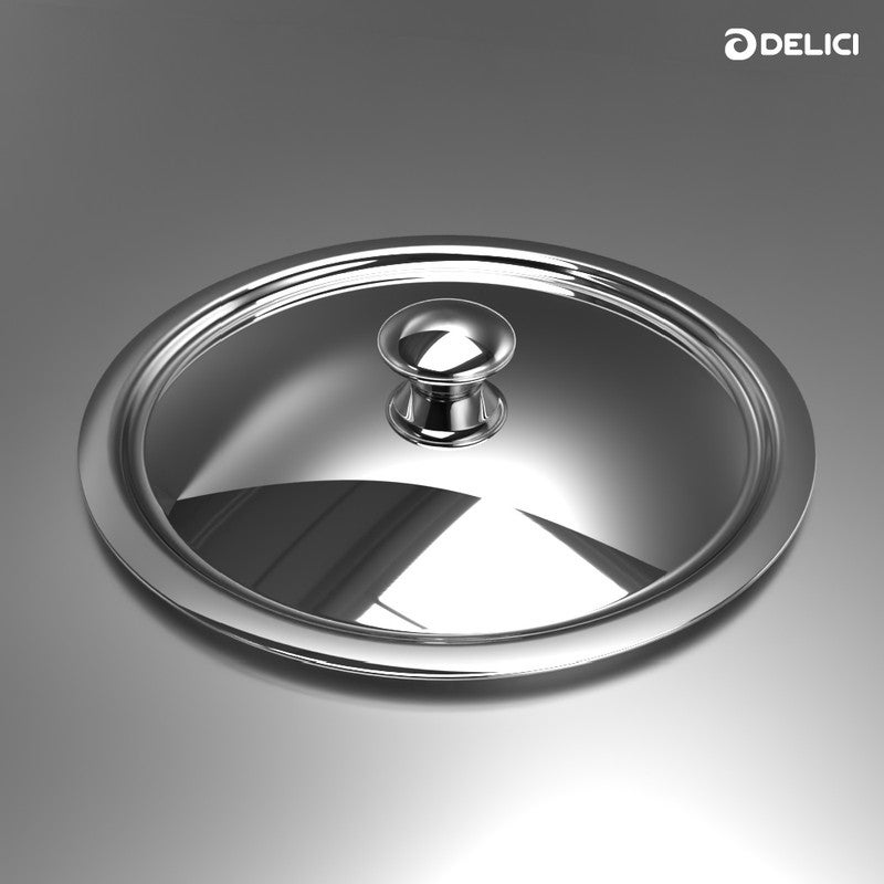 Stainless Steel Tri Ply Kadai Pan 32cm with Lid – Premium 5L Stainless Steel & A