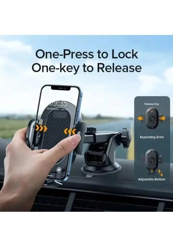 Car Phone Holder, Mobile Holder For Car Long Arm Phone Holder Car for Dashboard Windshield Air Vent【Heat-Resistant Strong Suction Cup】Car Mobile Holder Compatible with All Smartphones - Image 4
