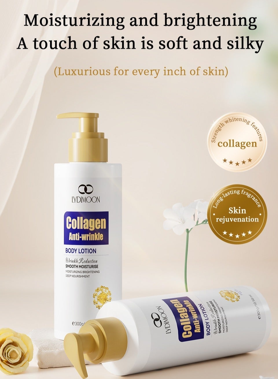 Collagen Body Lotion | Moisturizing, Brightening & Anti-Wrinkle Repair 300g - Image 3