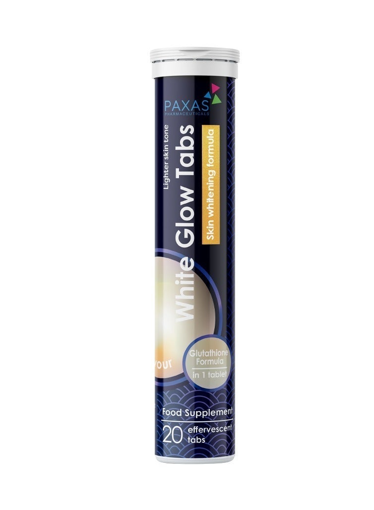 White Glow Tabs, Effervescent Tablets (20 Tablets) | Glutathione & Vitamin C Formula | Skin Brightening Support | Strawberry Flavour - Image 2